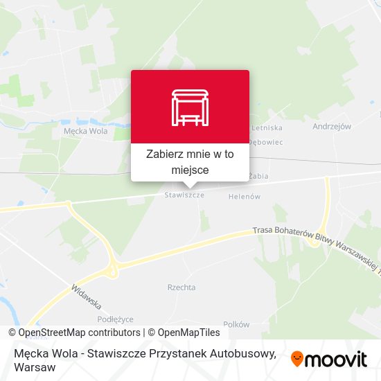 Mapa Męcka Wola - Stawiszcze Przystanek Autobusowy