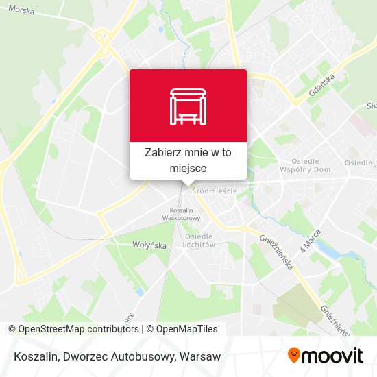 Mapa Koszalin, Dworzec Autobusowy