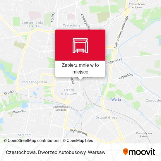 Mapa Częstochowa, Dworzec Autobusowy