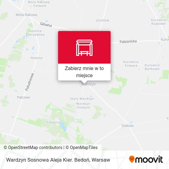 Mapa Wardzyn Sosnowa Aleja Kier. Bedoń