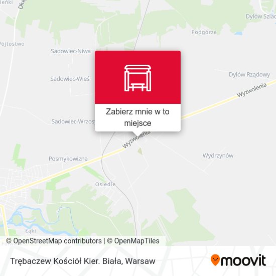 Mapa Trębaczew Kościół Kier. Biała