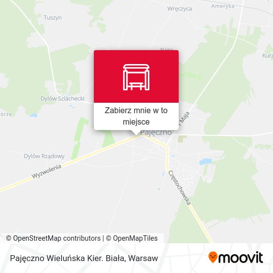 Mapa Pajęczno Wieluńska Kier. Biała