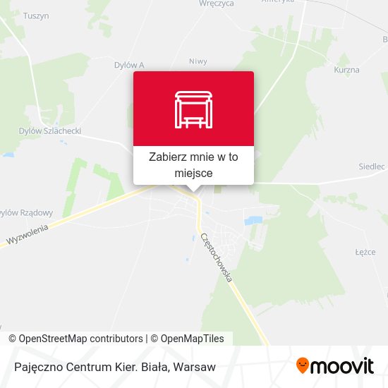 Mapa Pajęczno Centrum Kier. Biała