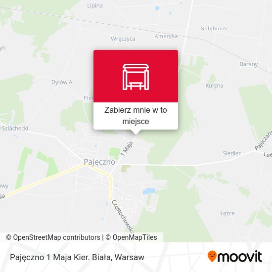 Mapa Pajęczno 1 Maja Kier. Biała