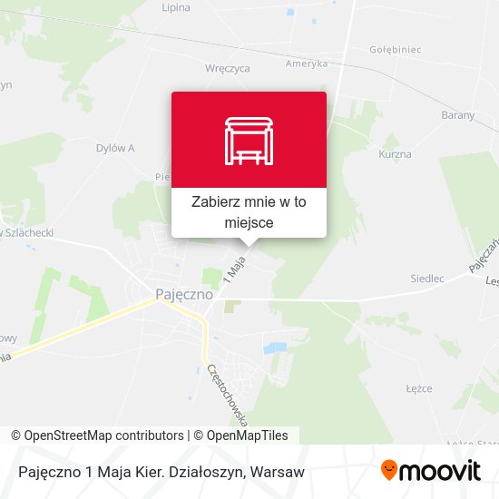 Mapa Pajęczno 1 Maja Kier. Działoszyn