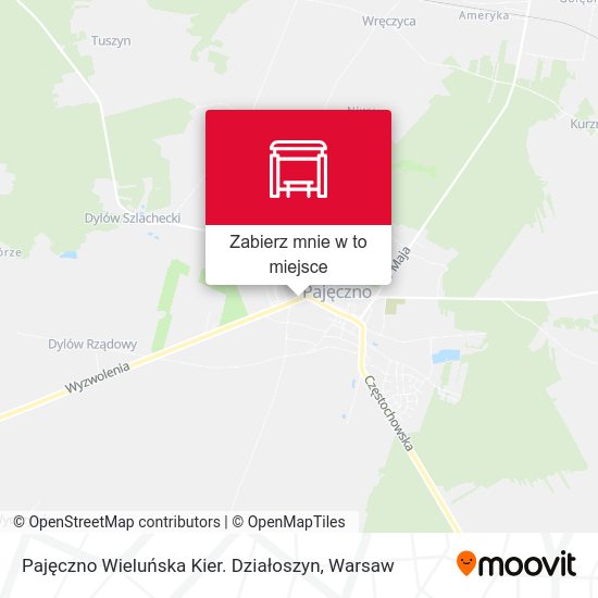 Mapa Pajęczno Wieluńska Kier. Działoszyn