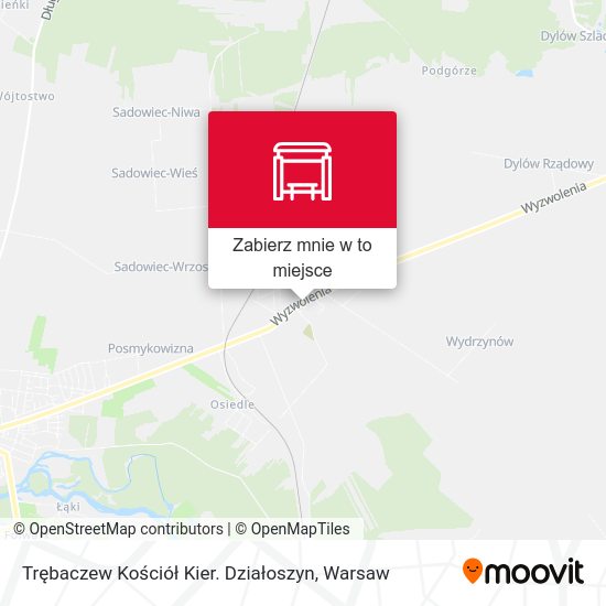 Mapa Trębaczew Kościół Kier. Działoszyn