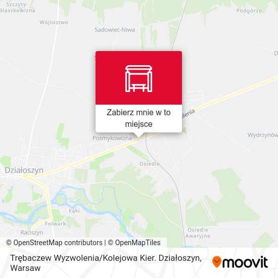 Mapa Trębaczew Wyzwolenia / Kolejowa Kier. Działoszyn