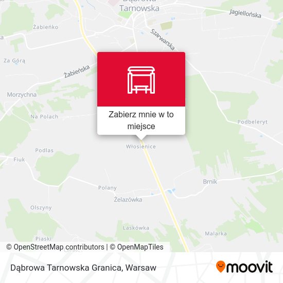 Mapa Dąbrowa Tarnowska Granica