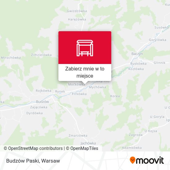 Mapa Budzów Paski