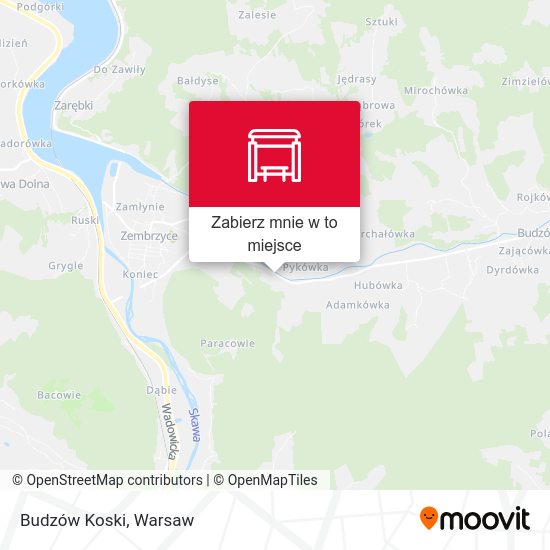 Mapa Budzów Koski