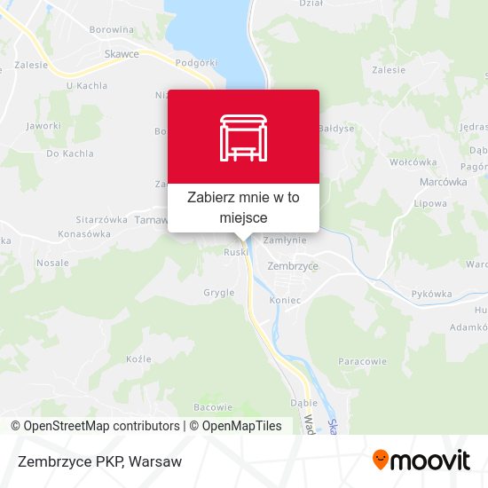 Mapa Zembrzyce PKP