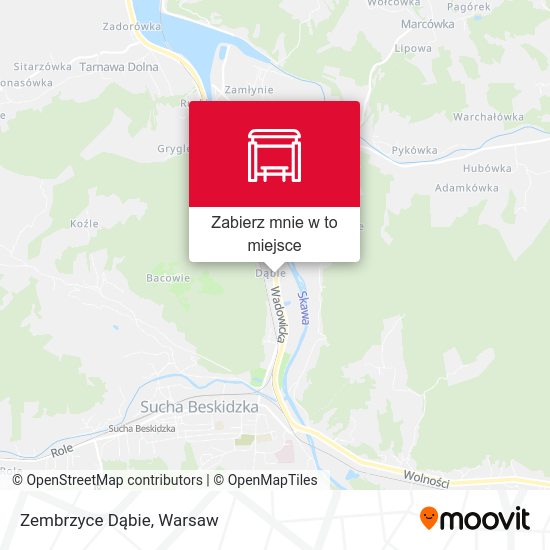 Mapa Zembrzyce Dąbie