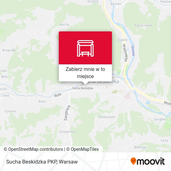 Mapa Sucha Beskidzka PKP