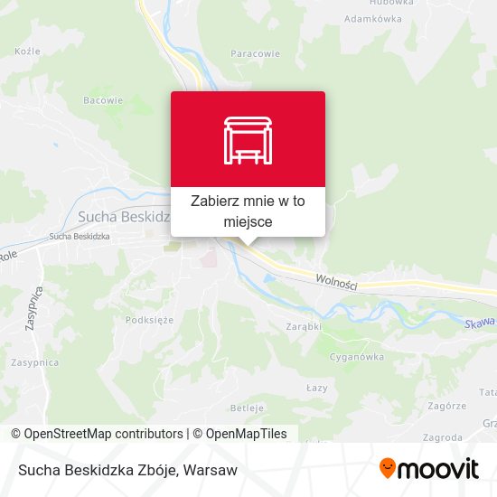 Mapa Sucha Beskidzka Zbóje