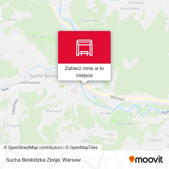 Mapa Sucha Beskidzka Zbóje