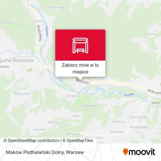 Mapa Maków Podhalański Dolny