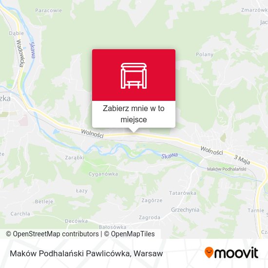 Mapa Maków Podhalański Pawlicówka