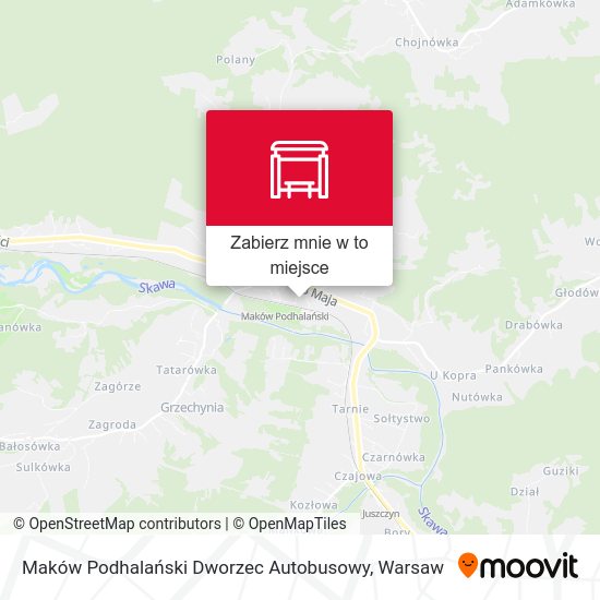 Mapa Maków Podhalański Dworzec Autobusowy