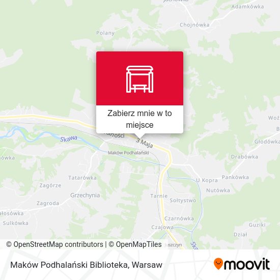 Mapa Maków Podhalański Biblioteka