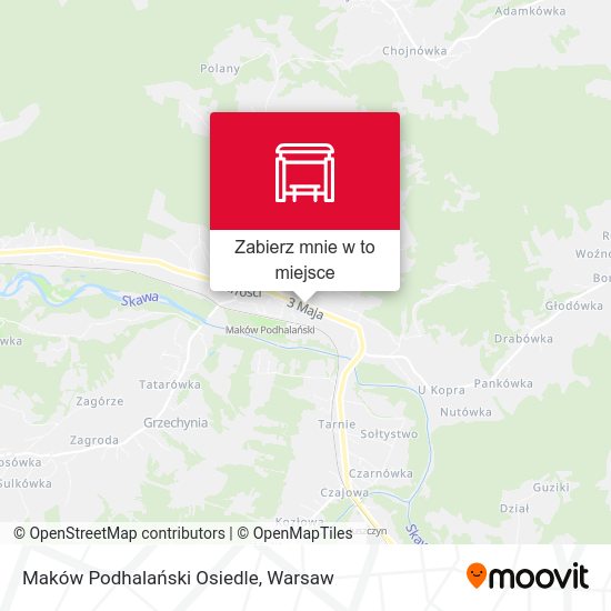 Mapa Maków Podhalański Osiedle