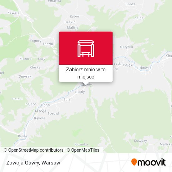 Mapa Zawoja Gawły