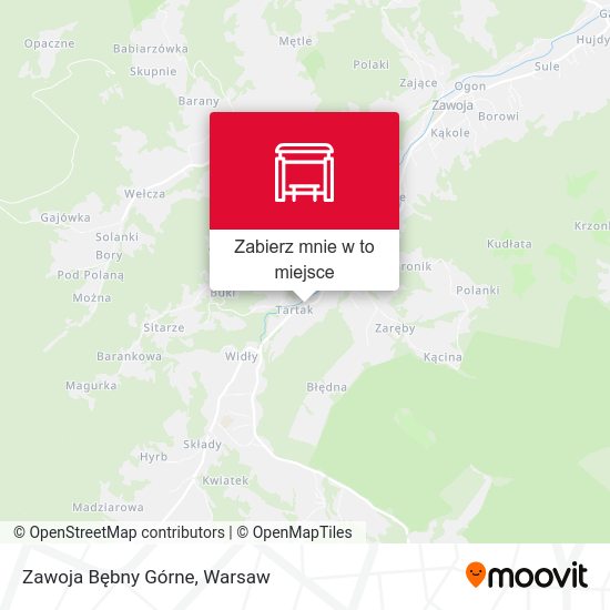 Mapa Zawoja Bębny Górne