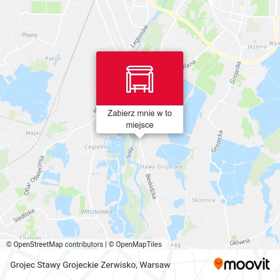 Mapa Grojec Stawy Grojeckie Zerwisko