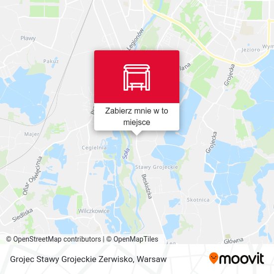 Mapa Grojec Stawy Grojeckie Zerwisko