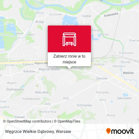 Mapa Węgrzce Wielkie Dąbrowy