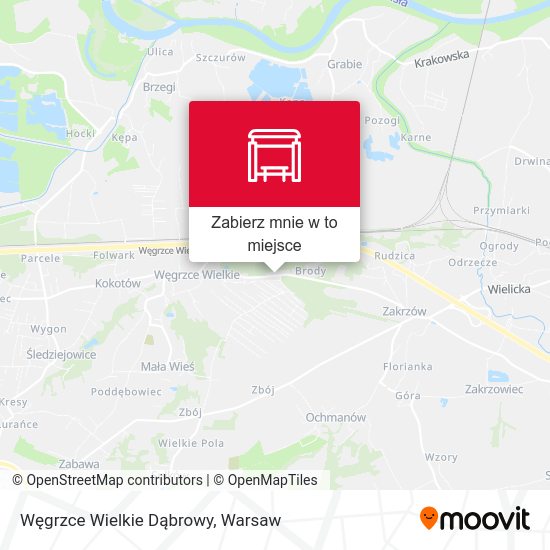 Mapa Węgrzce Wielkie Dąbrowy