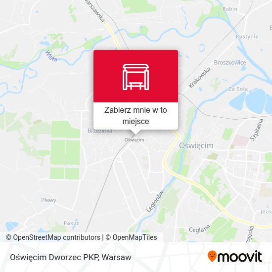 Mapa Oświęcim Dworzec PKP