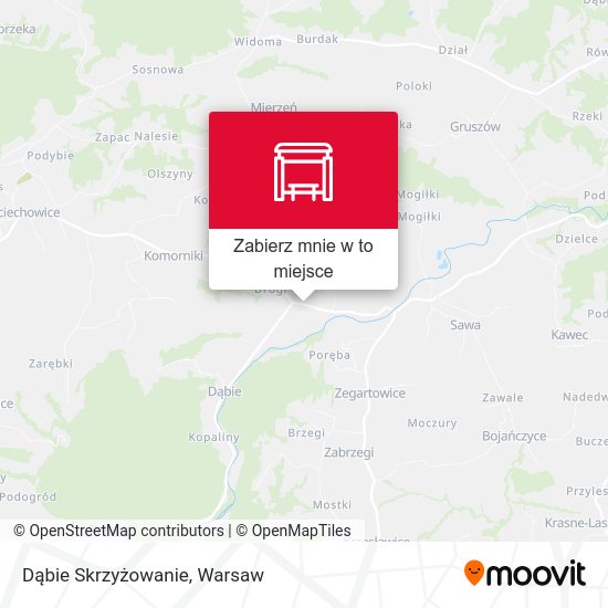 Mapa Dąbie Skrzyżowanie