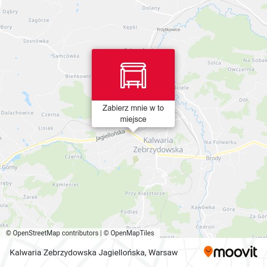 Mapa Kalwaria Zebrzydowska Jagiellońska