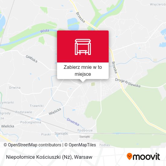 Mapa Niepołomice Kościuszki (Nż)