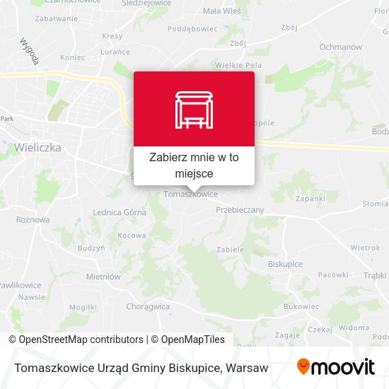 Mapa Tomaszkowice Urząd Gminy Biskupice