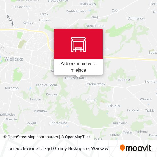 Mapa Tomaszkowice Urząd Gminy Biskupice