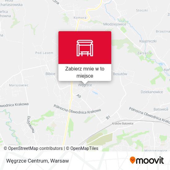 Mapa Węgrzce Centrum