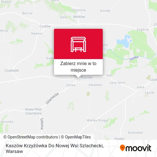 Mapa Kaszów Krzyżówka Do Nowej Wsi Szlachecki