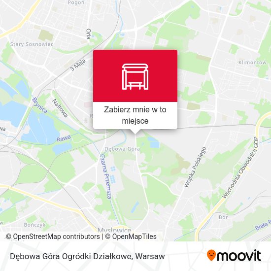 Mapa Dębowa Góra Ogródki Działkowe