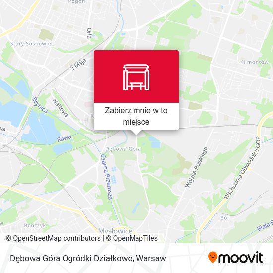 Mapa Dębowa Góra Ogródki Działkowe