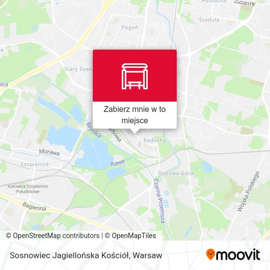 Mapa Sosnowiec Jagiellońska Kościół