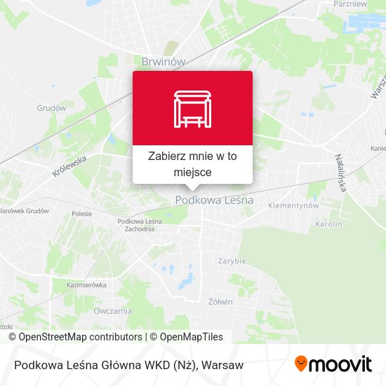 Mapa Podkowa Leśna Główna WKD (Nż)