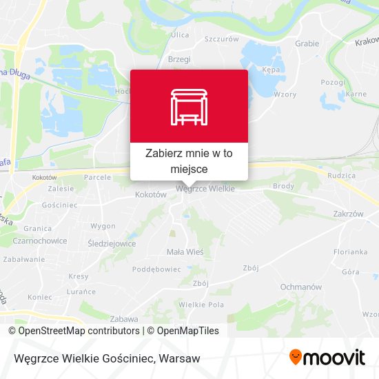 Mapa Węgrzce Wielkie Gościniec