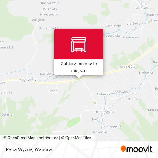 Mapa Raba Wyżna