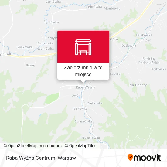 Mapa Raba Wyżna Centrum