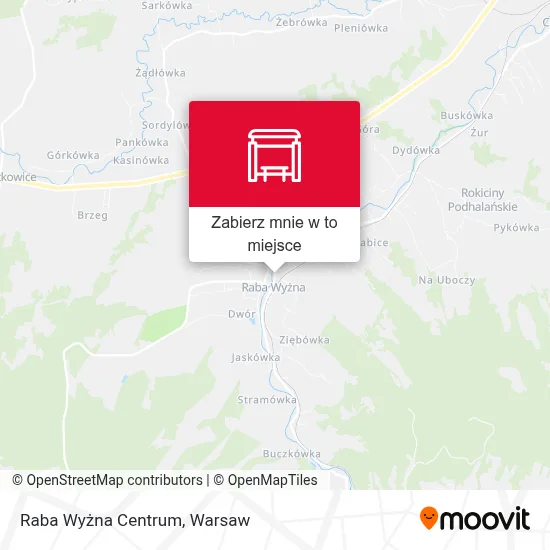 Mapa Raba Wyżna Centrum