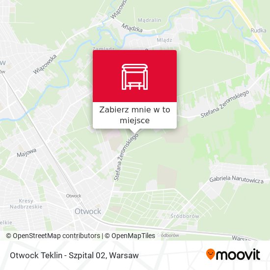 Mapa Otwock Teklin-Szpital