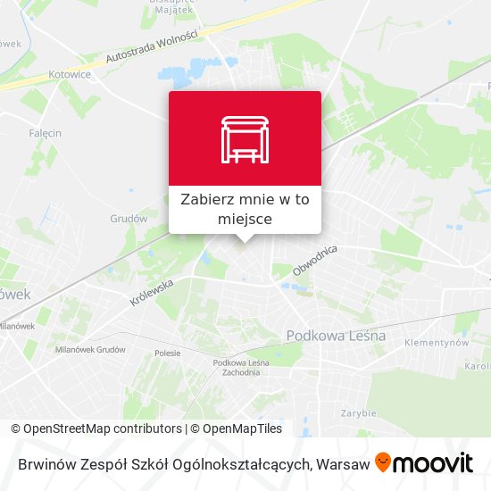 Mapa Brwinów Zespół Szkół Ogólnokształcących