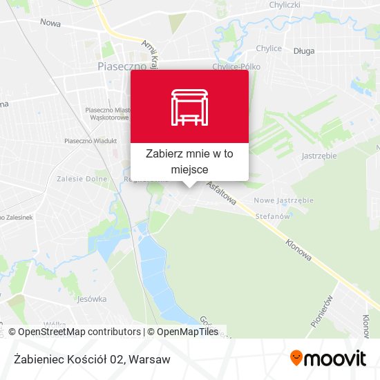 Mapa Żabieniec Kościół